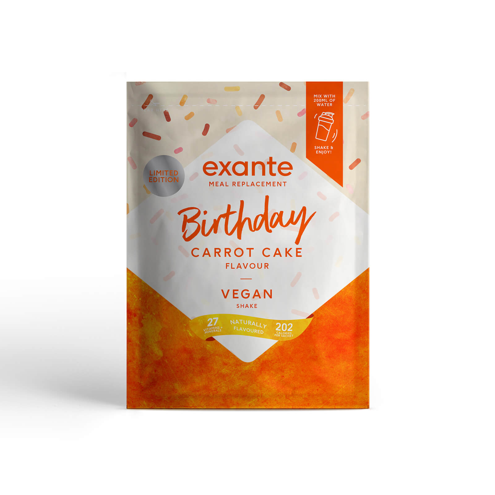 Exante Diet Vegan Meal Replacement Box of 7 Carrot Cake Shake
