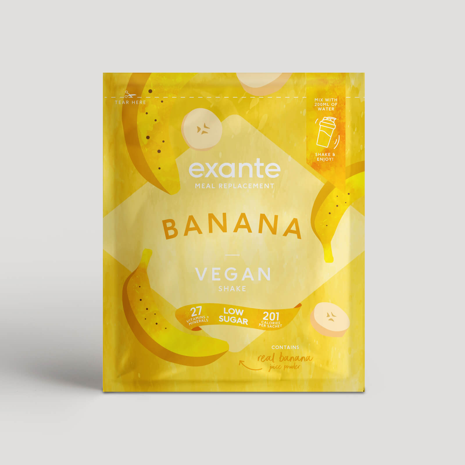 Exante Diet Vegan Meal Replacement Box of 7 Banana Shakes