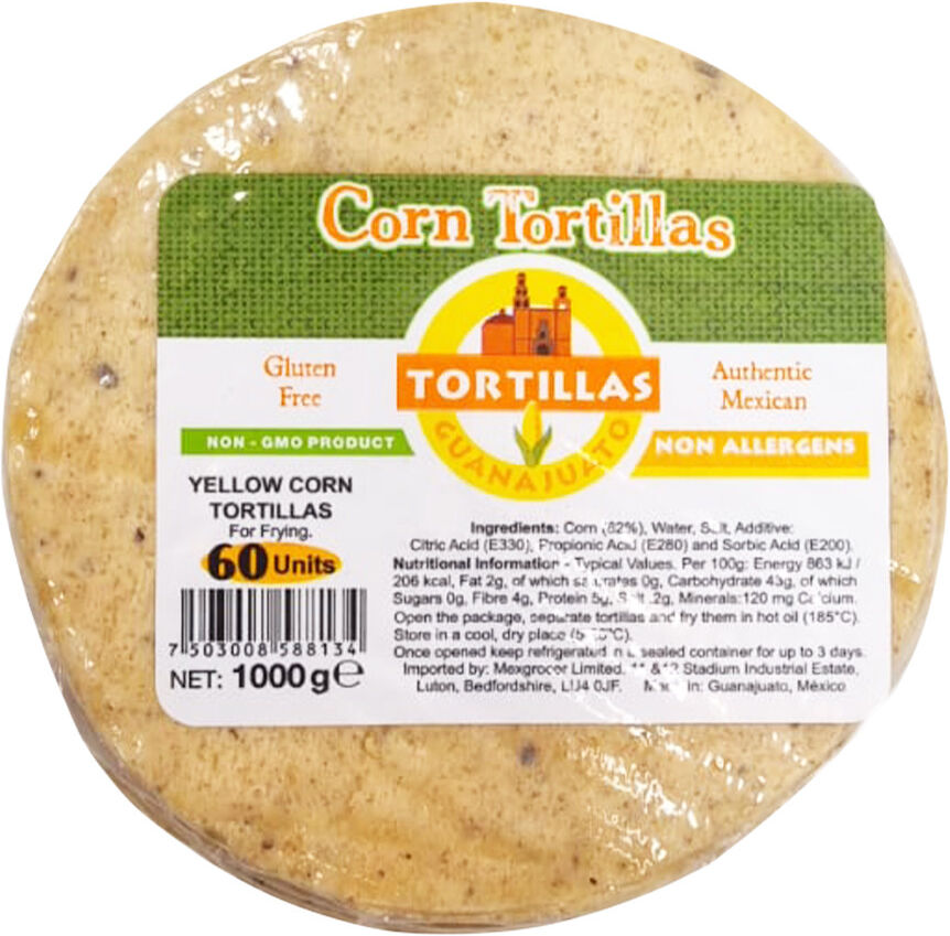 Guanajuato Yellow Corn Tortilla for Frying 15cm 1kg