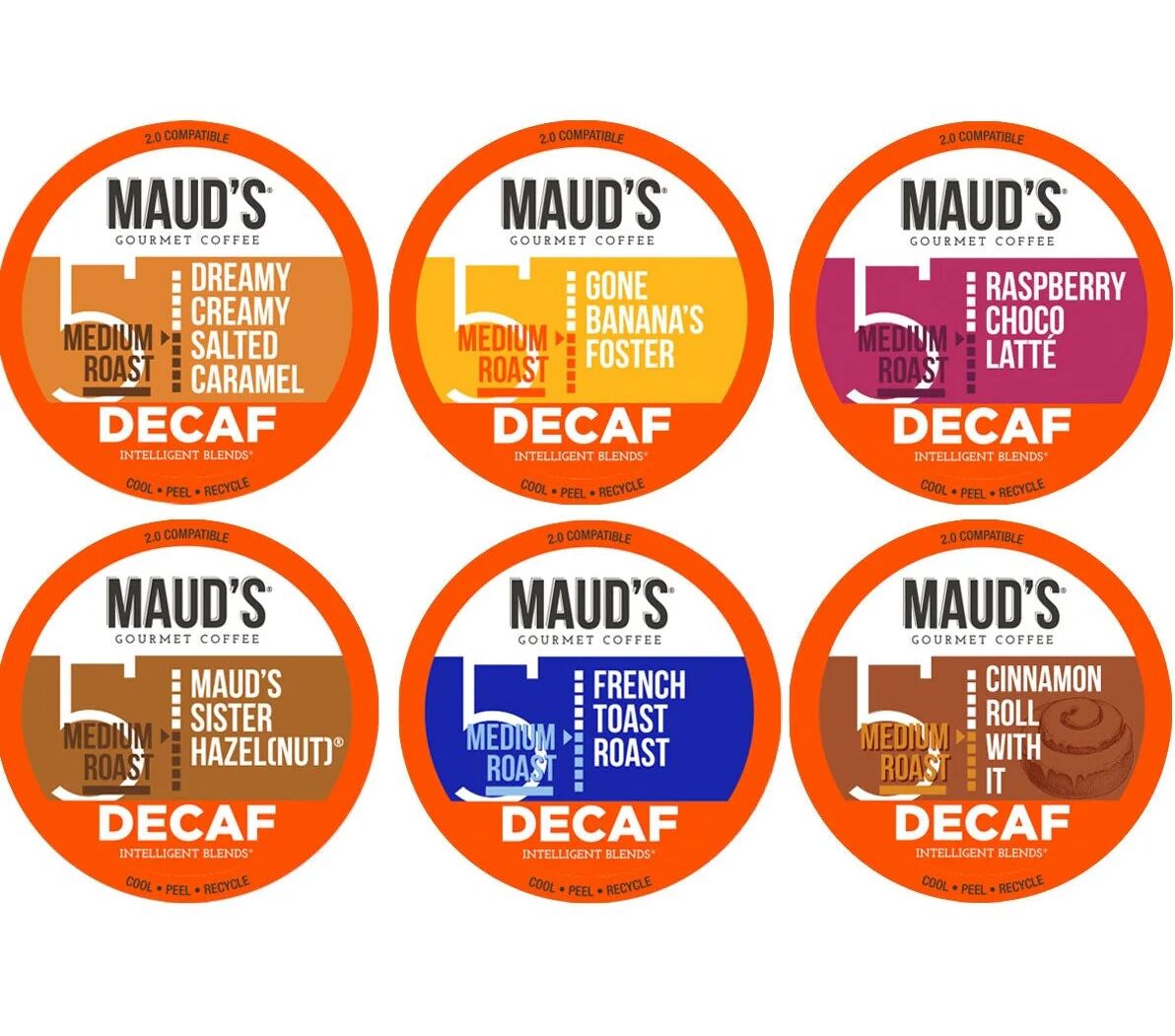 Photos - Coffee Mauds Maud's  & Tea Maud's Decaf Flavored  Pods Variety Pack (6 Blen 