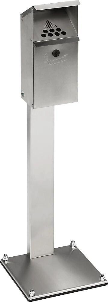 VAR Standascher aus Edelstahl Inhalt 3,7 l, abschließbar HxBxT 1090 x 310 x 310 mm