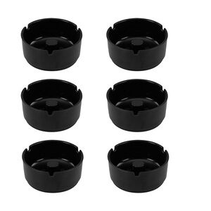 GVK ECO 6x Aschenbecher aus Melamin schwarz in 10 cm Durchmesser