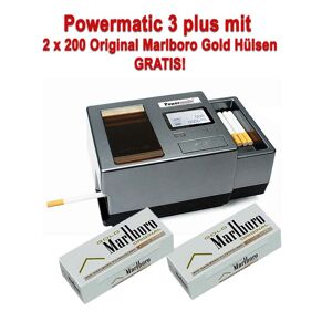 Powermatic 3 elektrische Stopfmaschine + 400 Marlboro Gold Gratis Hülsen