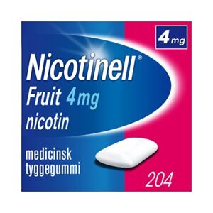 Nicotinell Fruit 4 mg 204 stk Medicinsk tyggegummi - Nikotintyggegummi