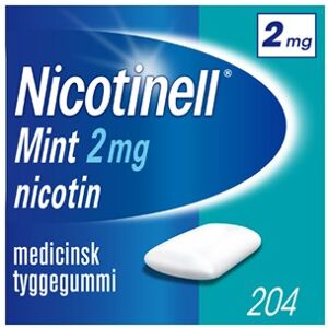 Nicotinell Mint 2 mg 204 stk Medicinsk tyggegummi - Nikotintyggegummi