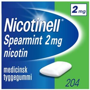 Nicotinell Spearmint 2 mg 204 stk Medicinsk tyggegummi - Nikotintyggegummi