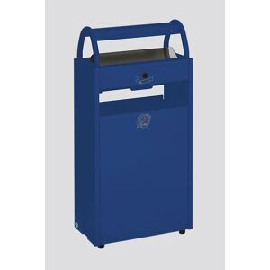 VAR Recipiente para residuos con cenicero, capacidad 60 l, A x H x P 480 x 960 x 250 mm, azul RAL 5010