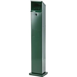 VAR Columna combinada con cenicero, capacidad 5 l, A x H x P 180 x 1150 x 150 mm, verde musgo