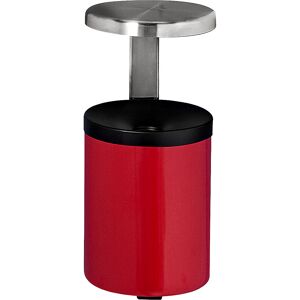 kaiserkraft Cenicero de pared de seguridad con tejadillo, redondo, 5,5 l, altura 390 mm, rojo, chapa de acero