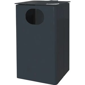 kaiserkraft Recipiente de residuos con cenicero para exteriores, capacidad 35 l, H x A x P 537 x 325 x 388 mm, gris antracita