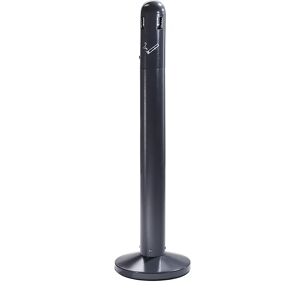 kaiserkraft Columna-cenicero de chapa de acero, capacidad 3 l, antracita, H x A x P 1065 x 300 x 300 mm