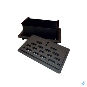 Condizionati Kit bac cendrier en acier avec grille en fonte À encastrer pour cheminée