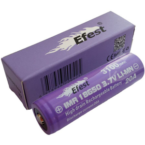 EFEST Accu li-ion Efest Purple LIMN  pour e-cigarette compatible  18650 / IMR18650 3.7V 3100mAh Button