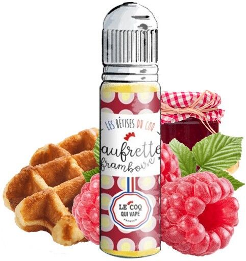 Le Coq Qui Vape E-Liquide Gaufrette Framboise 50ML - Les Bêtises du Coq