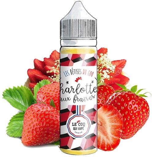 Le Coq Qui Vape E-Liquide charlotte aux fraise 50ML - Les Bêtises du Coq