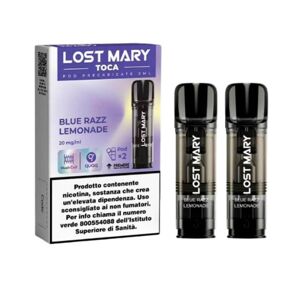 LOST MARY POD PRECARICATE TOCA AIR BLUE RAZZ LEMONADE 2 pezzi Nicotina 20 Limonata Lamponi blu