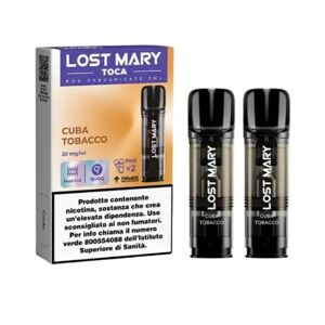 LOST MARY POD PRECARICATE TOCA AIR CUBA TOBACCO 2 pezzi Nicotina 20 Tabacco da sigaro