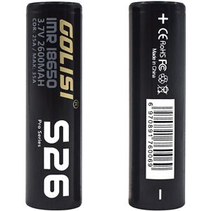 GOLISI 2PZ BATTERIA S26 18650 2600 MAH 25A per Sigaretta Elettronica