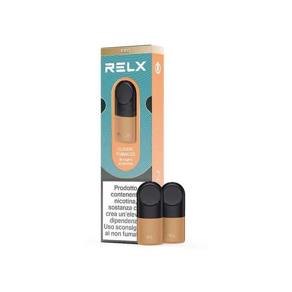 relx classic tobacco pod pro cartucce precaricate 1,9ml - 2 pezzi