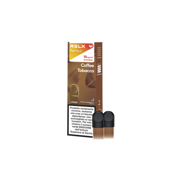 relx coffee tobacco pod pro cartucce precaricate 1,9ml - 2 pezzi