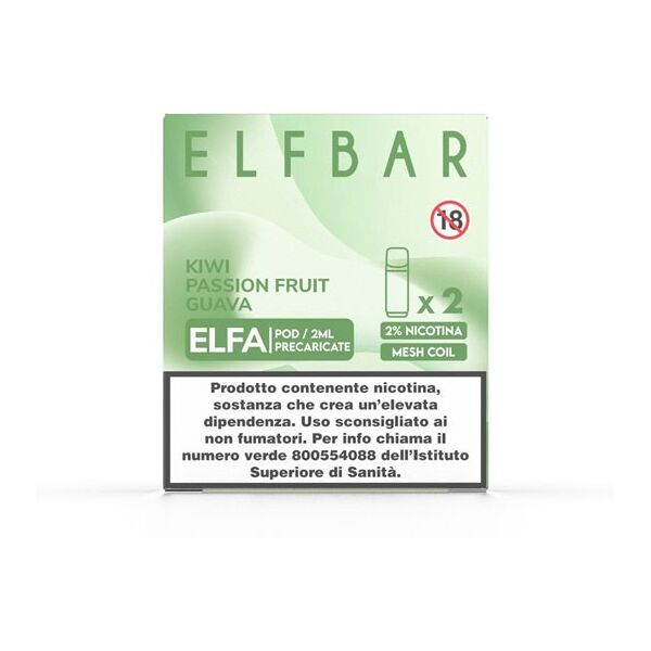 elfbar elfa kiwi passion fruit guava pod usa e getta  2 pezzi