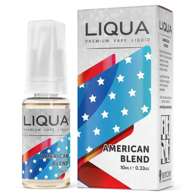 Liqua American Blend Liquido Pronto 10ml Aroma Tabacco Virginia E Miele