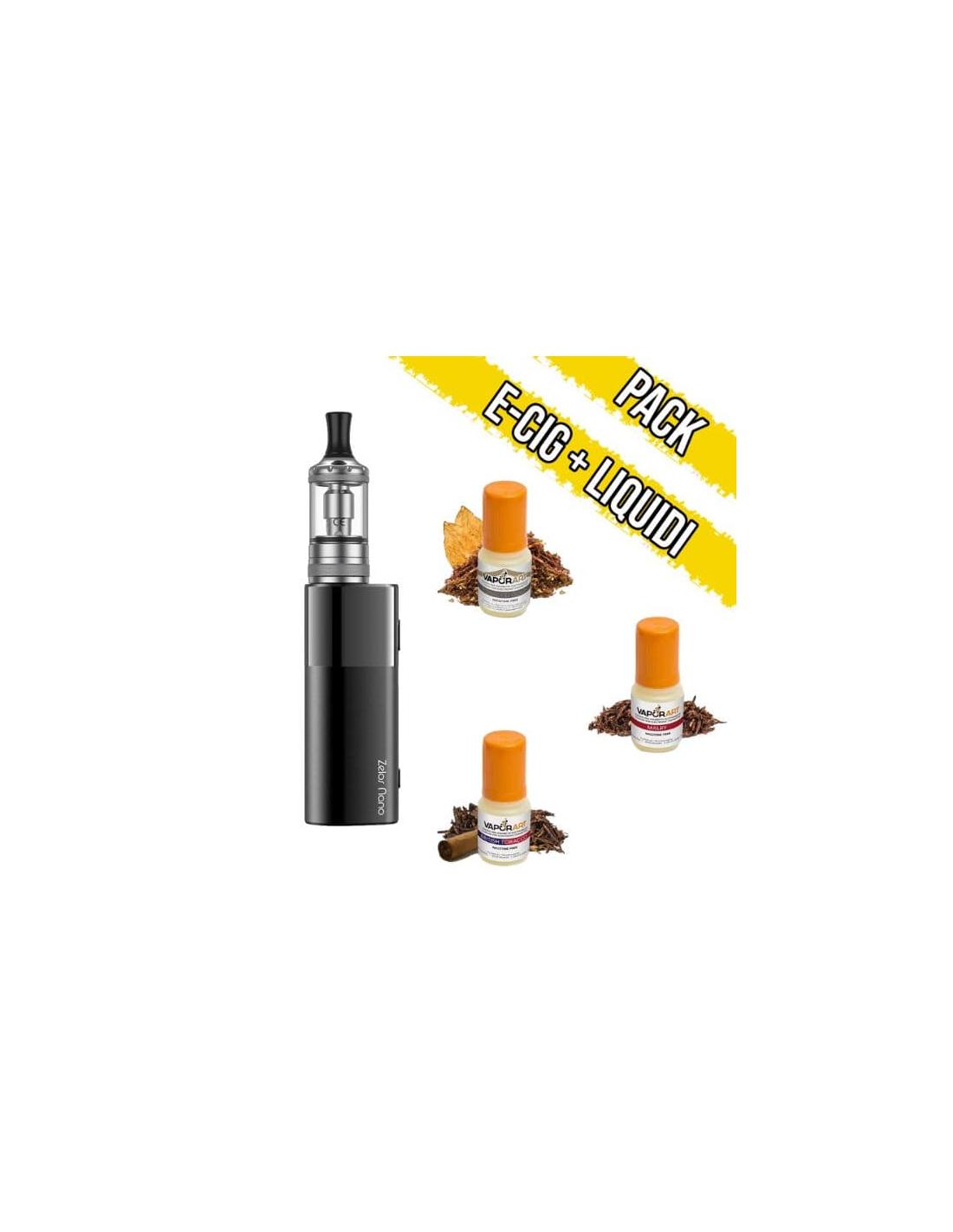 Brand Vari Aspire Zelos Nano Starter Pack Tabacco - E-Cig + 3 Liquidi Pronti 10ml Vaporart