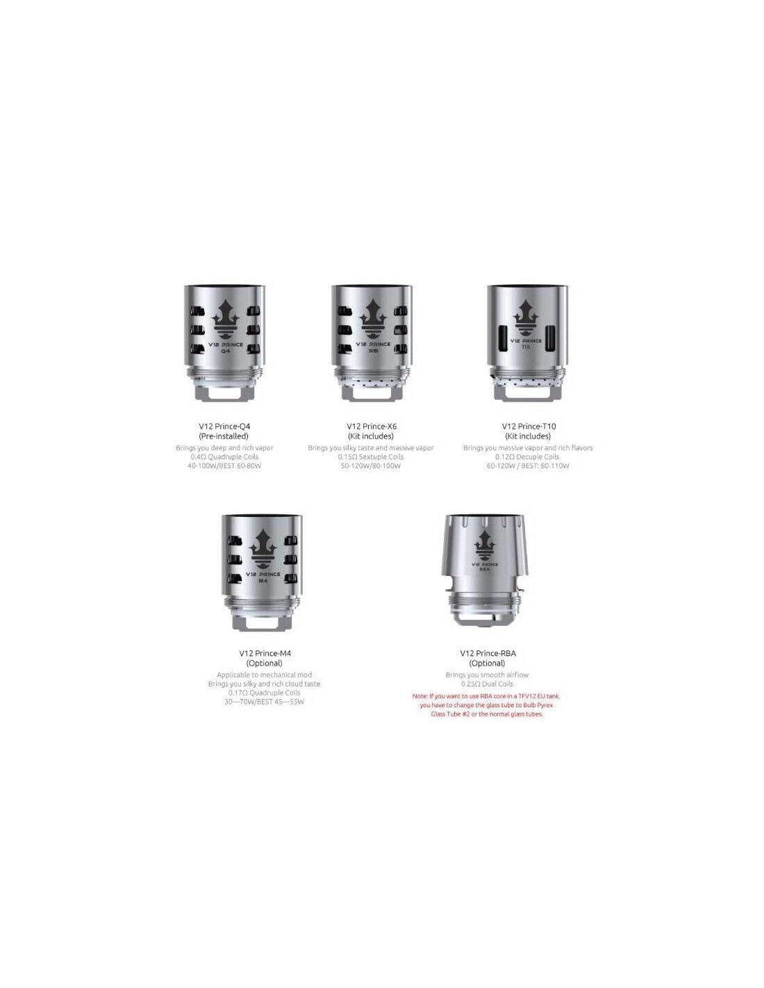 Smok V12 Prince Coil Resistenze Ricambio - 3 Pezzi