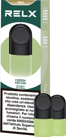 Relx Green Melon Pod Pro Cartucce Precaricate 1,8ml - 2 Pezzi