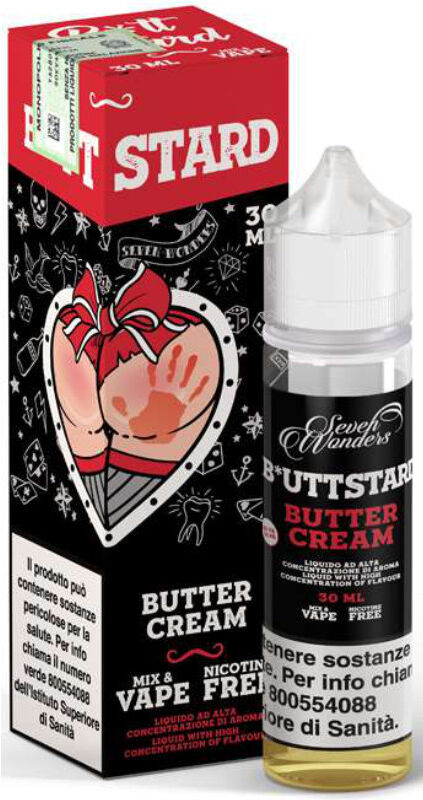 SEVEN WONDERS MIX & VAPE BUTTSTARD 30 ML Nicotina 0 Crema burro