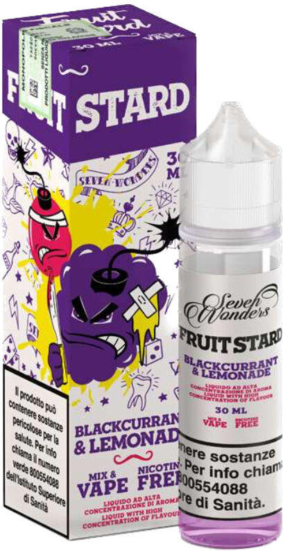 SEVEN WONDERS MIX & VAPE FRUITSTARD 30 ML Nicotina 0 Ribes nero Lampone