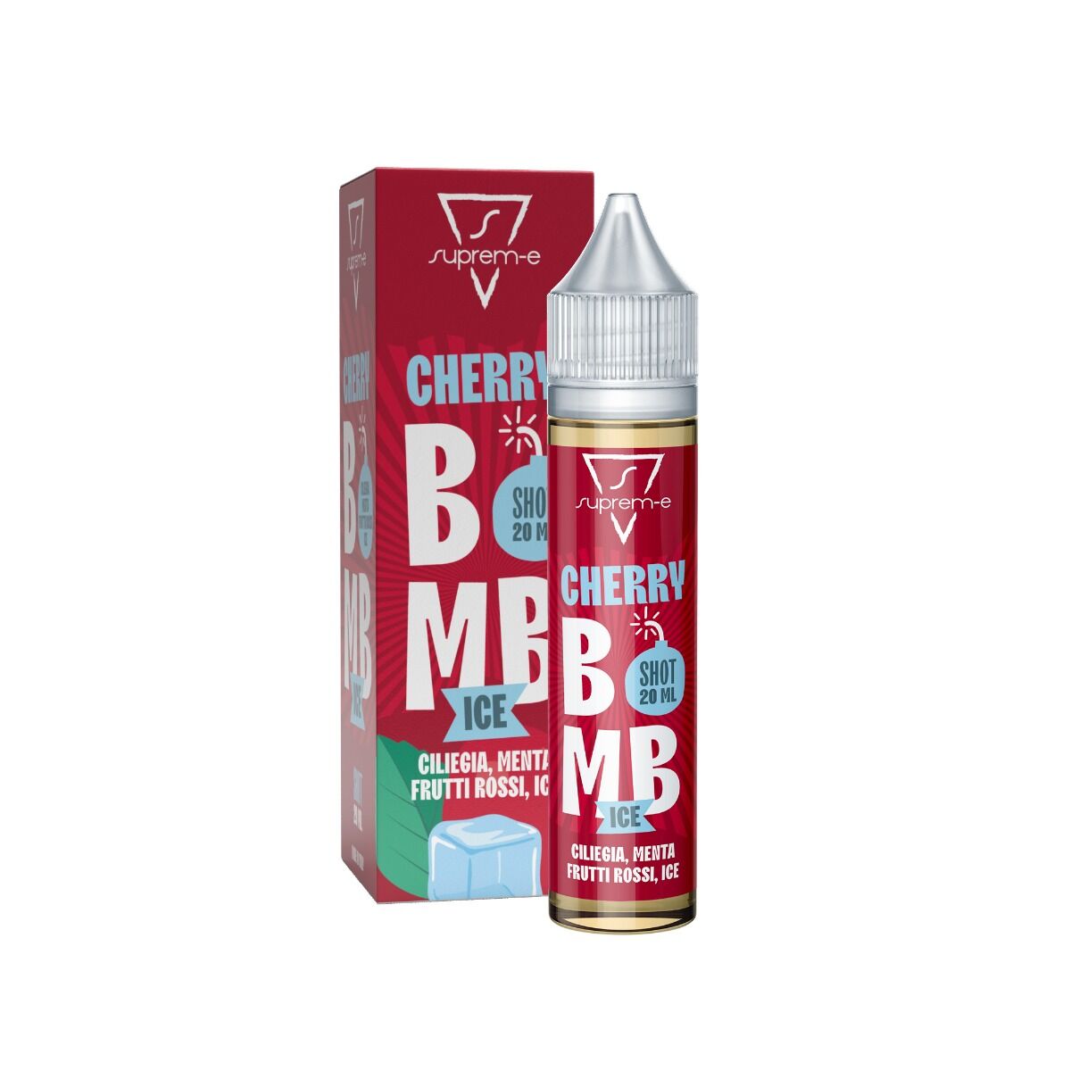 SUPREM-E CHERRY BOMB ICE 20 ML SHOT Ciliegia Menta Frutti rossi Ghiaccio