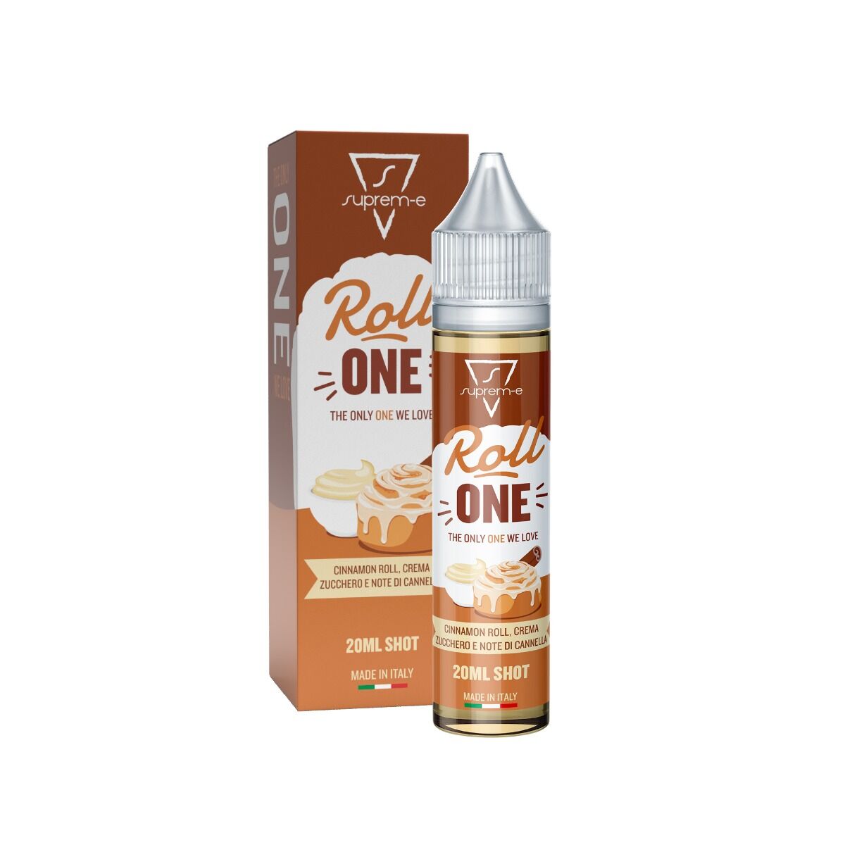 SUPREM-E ROLLONE 20 ML SHOT Cinnamon roll Crema di zucchero Cannella