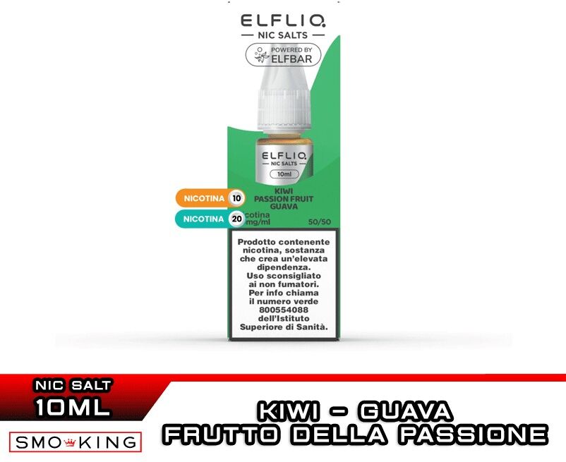 Elfbar KIWI PASSION FRUIT GUAVA Liquido Pronto Nicotina 10 ml Elfliq by