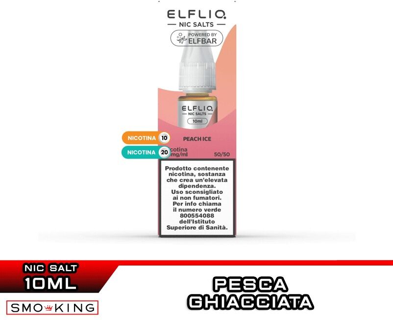 Elfbar PEACH ICE Liquido Pronto Nicotina 10 ml Elfliq by