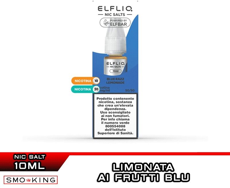 Elfbar BLUE RAZZ LEMONADE Liquido Pronto Nicotina 10 ml Elfliq by