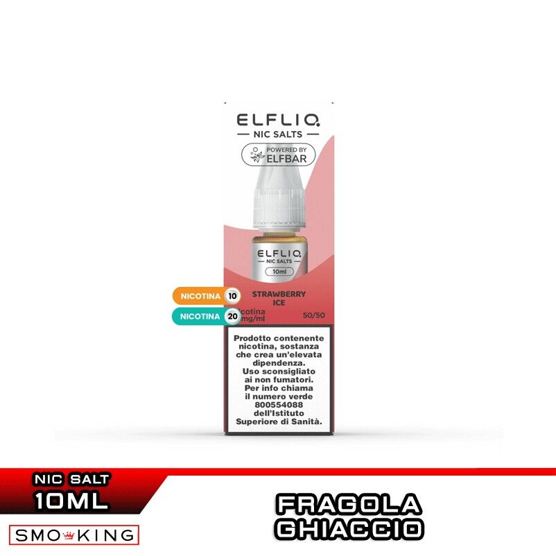 Elfbar STRAWBERRY ICE Liquido Pronto Nicotina 10 ml Elfliq by