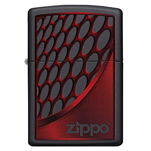 Zippo Red and Chrome benzineaansteker, messing, roestvrijstalen look, 1 x 6 x 6 cm