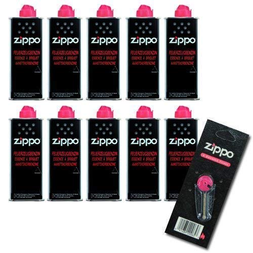 Zippo Aanstekerbenzine set 10x benzine originele benzine elk 125 ml   1 x 6 stuks vuursteen