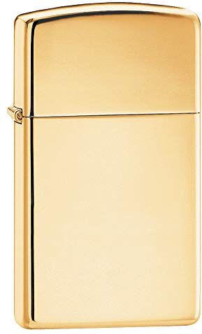 Zippo 60001177 mässing högpolerad smal tändare, mässing, guld, en storlek