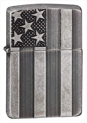 Zippo 60001624 armor antik silver platta DEEP snidad tändare, mässing