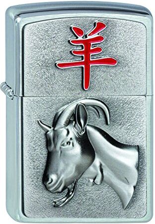 Zippo tändare 2002455 2003 getens år bensintändare, mässing, satinkrom, 1 x 3,5 x 5,5 cm