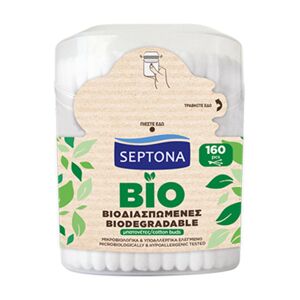 Septona Bastoncillos de algodón biodegradables , 160 bastoncillos