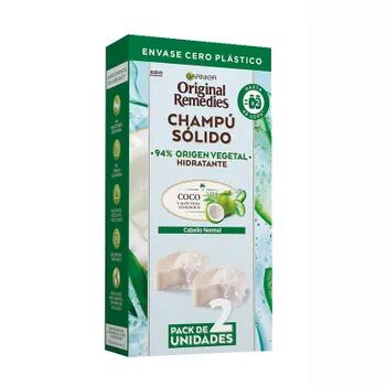 Garnier Original Remedies Champú Sólido Hidratante De Coco 2 Uds 60g