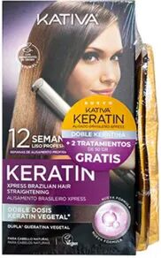 Kativa Kit Alisado Brasileño Xpress Vegano + 2 Tratamiento Argán 50g