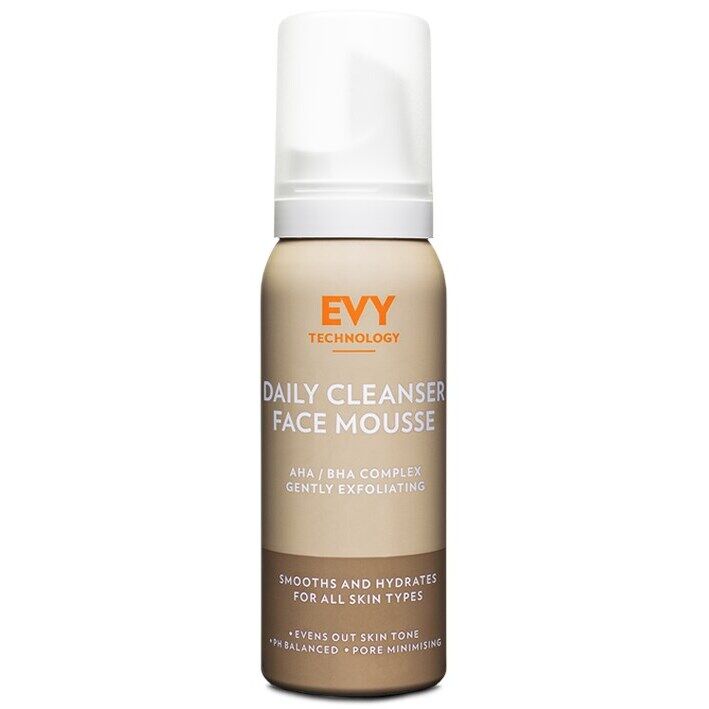 Evy Technology Mousse facial limpiadora diaria Complejo AHA/BHA suavemente exfoliante 100mL