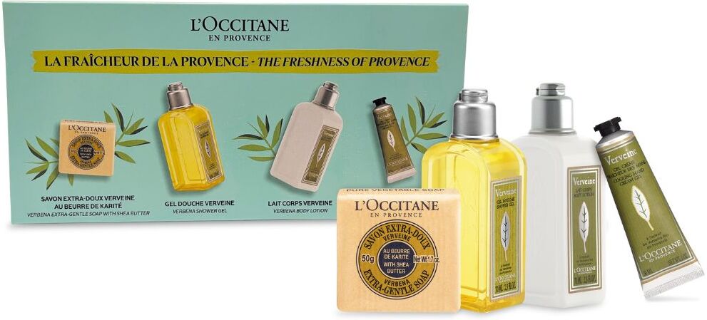 L'Occitane Loción corporal de verbena delicadamente perfumadaCrema de manos de verbena 30mL Gel de ducha 70mL Loción corporal 70mL Jabón 50gr 1&nbsp;un.