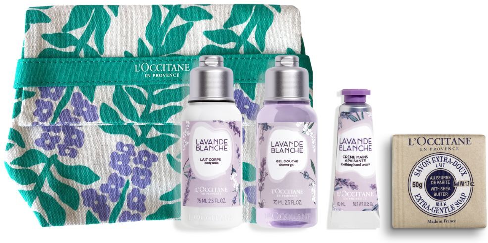 L'Occitane Blanco Lavender Gel de ducha delicadamente perfumadoBlanco Lavender Leche 75mL Gel 75mL Crema de manos 10mL Jabón de manteca de karité 50gr 1&nbsp;un.