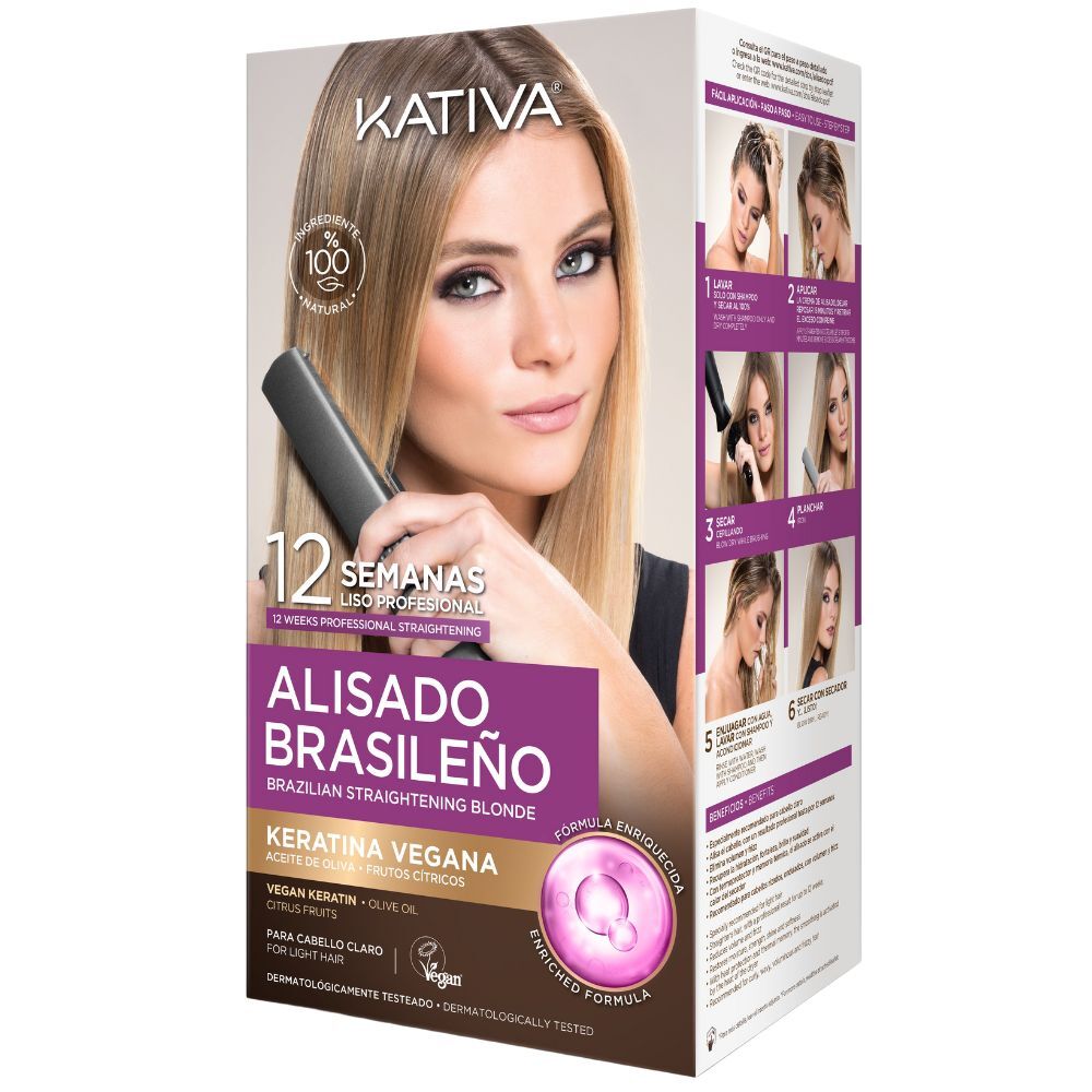 Kativa Brazilian Straightening Rubio con queratina vegana 1&nbsp;un.