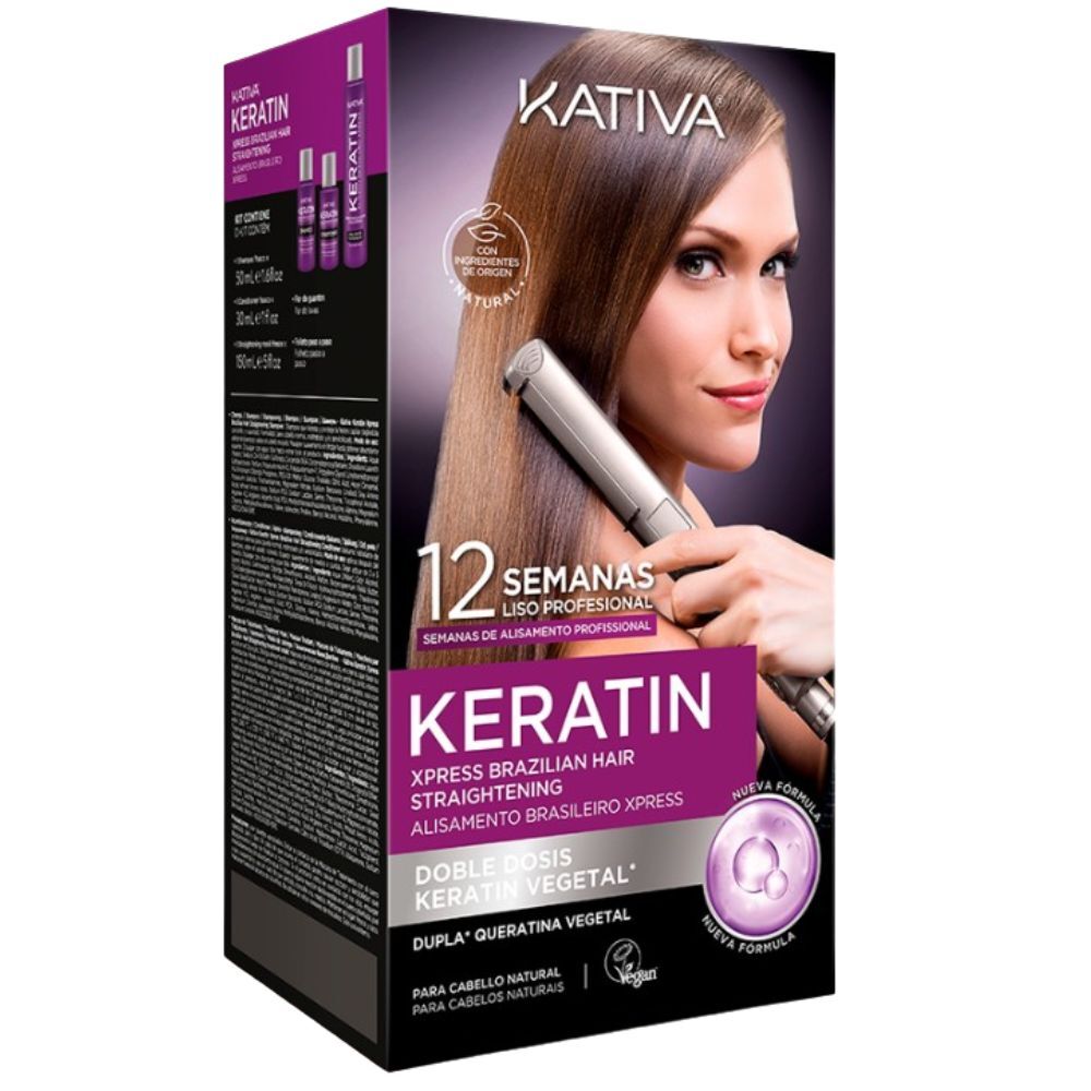 Kativa Keratin Xpress Alisado brasileño Doble dosis de queratina vegetal 1&nbsp;un.